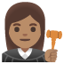 👩🏽‍⚖️ woman judge: medium skin tone display on Google